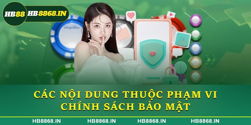 Các nội dung thuộc phạm vi chính sách bảo mật